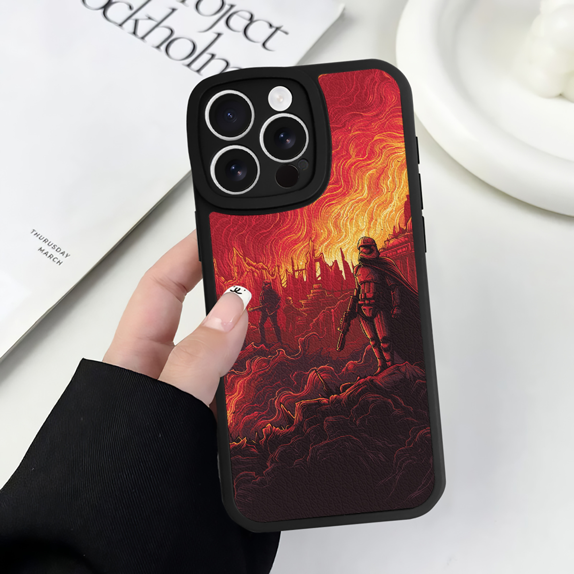 （画像用） スター・ウォーズ Star Wars 【iPhone 16シリーズ対応】シリコンスマホケース（レザー調） 材質：シリコン